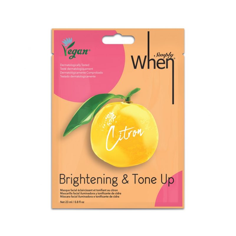 SIMPLE WHEN® CITRON VEGANIŠKA ŠVIESINANTI IR DRĖKINANTI VEIDO KAUKĖ