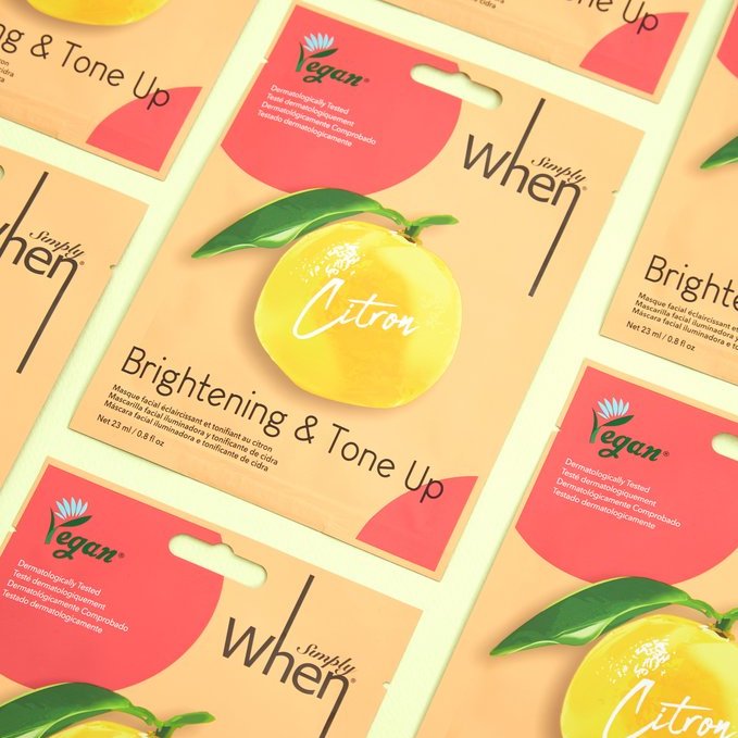 SIMPLE WHEN® CITRON VEGANIŠKA ŠVIESINANTI IR DRĖKINANTI VEIDO KAUKĖ