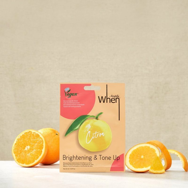 SIMPLE WHEN® CITRON VEGANIŠKA ŠVIESINANTI IR DRĖKINANTI VEIDO KAUKĖ