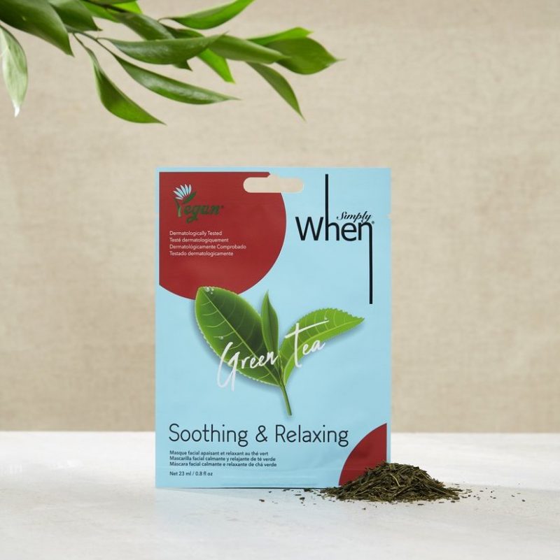 SIMPLE WHEN® GREEN TEA VEGANIŠKA RAMINANTI VEIDO KAUKĖ