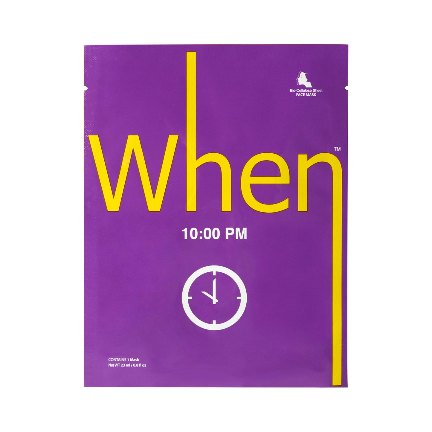 WHEN® 10:00 PM PRIEŠRAUKŠLINĖ BIOCELIULIOZINĖ LAKŠTINĖ VEIDO KAUKĖ